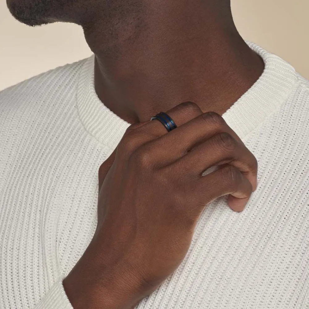 JOURDAN Bagues|Idées Cadeaux Homme > Bague Homme Bada Tungstene Noir
