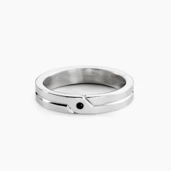 JOURDAN Bagues De Promesse|Bagues Homme > Bague Ilker Acier Argenté Spinelle
