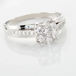 Bague Kate Or Blanc Diamant Synthétique