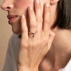 Bague Kenta Argent Rose Oxyde De Zirconium