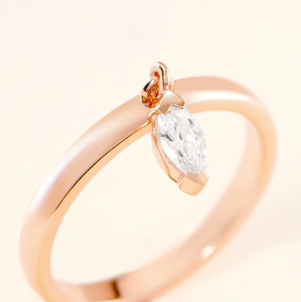 Bague Kenta Argent Rose Oxyde De Zirconium