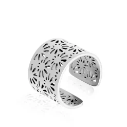Marc Orian Bagues|Bijoux Acier Inoxydable > Bague Lace Acier Blanc acier argenté