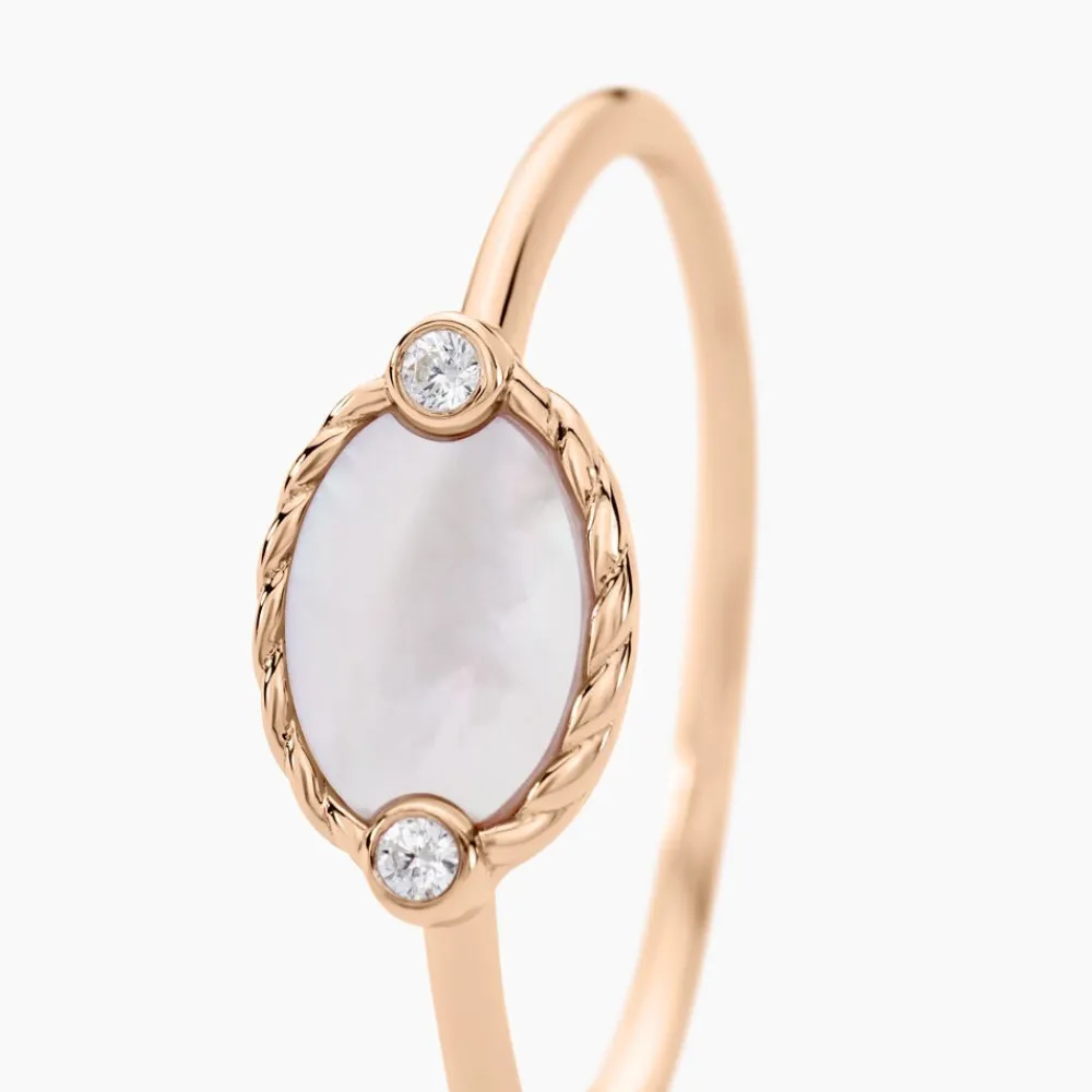 Marc Orian Bagues De Promesse|Bagues > Bague La Muse Argent Rose Nacre Oxyde De Zirconium