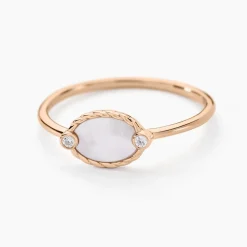 Marc Orian Bagues De Promesse|Bagues > Bague La Muse Argent Rose Nacre Oxyde De Zirconium