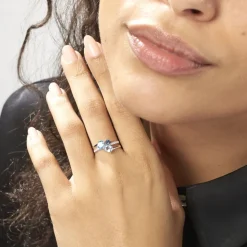 Bague Lilia Or Blanc Topaze