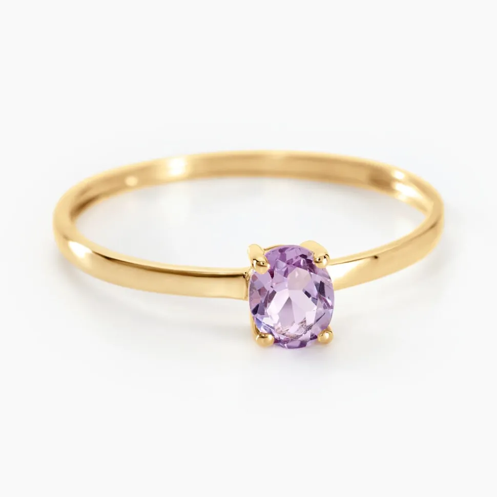Bague Lily Or Jaune Amethyste