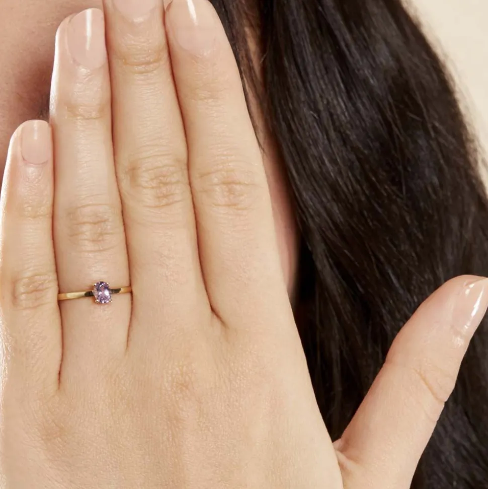 Bague Lily Or Jaune Amethyste