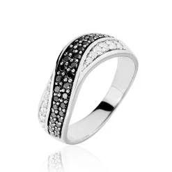 Bague Lizéa Argent Blanc Oxyde De Zirconium