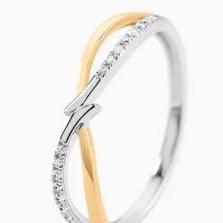 Bague Lohane Or Jaune et Argent Blanc Oxyde De Zirconium