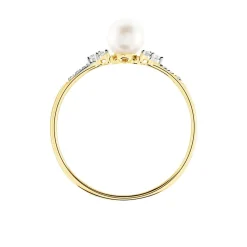 Bague Lonny Or Jaune Perle De Culture Et Oxyde De Zirconium