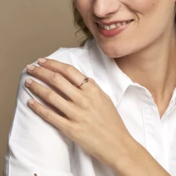 Marc Orian Bijoux Zirconium|Bagues > Bague Lorainne Argent Bicolore Oxyde De Zirconium argent bicolore rose / noir oxyde noir