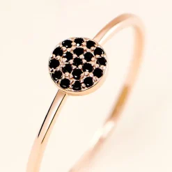 Marc Orian Bijoux Zirconium|Bagues > Bague Lorainne Argent Bicolore Oxyde De Zirconium argent bicolore rose / noir oxyde noir