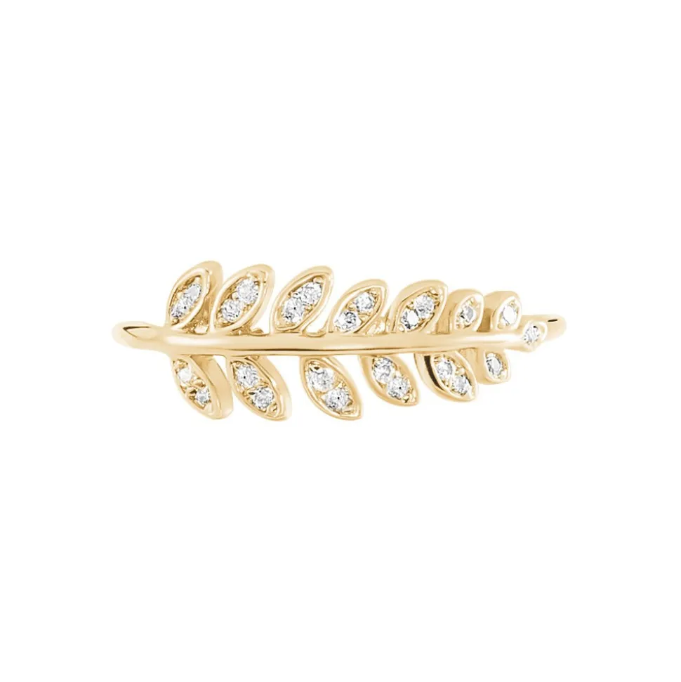 Bague Luz Plaque Or Jaune Oxyde De Zirconium