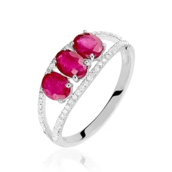 Marc Orian Bagues Rubis|Anniversaire De Mariage > Bague Madeline Or Blanc Rubis Diamant