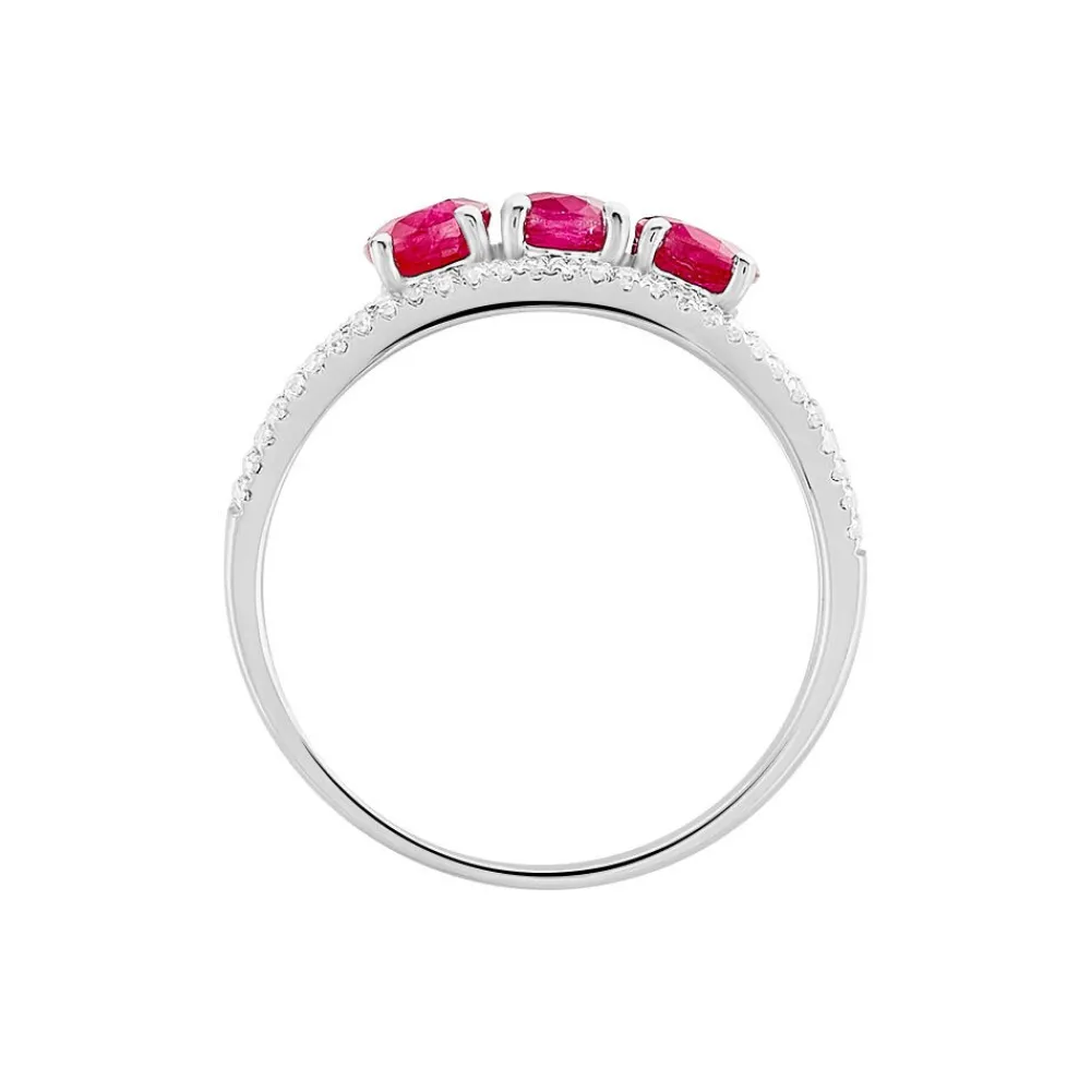 Marc Orian Bagues Rubis|Anniversaire De Mariage > Bague Madeline Or Blanc Rubis Diamant