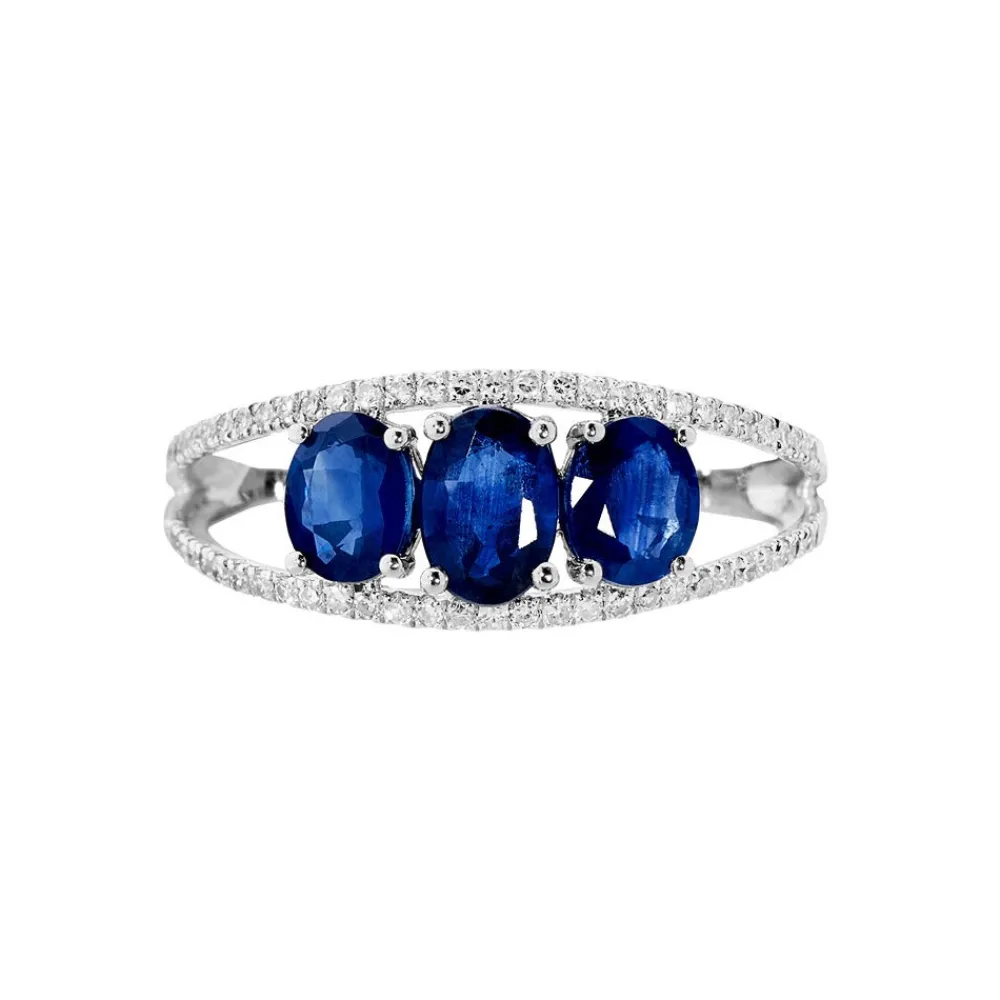 Marc Orian Bagues Saphir|Anniversaire De Mariage > Bague Madeline Or Blanc Saphir Diamant
