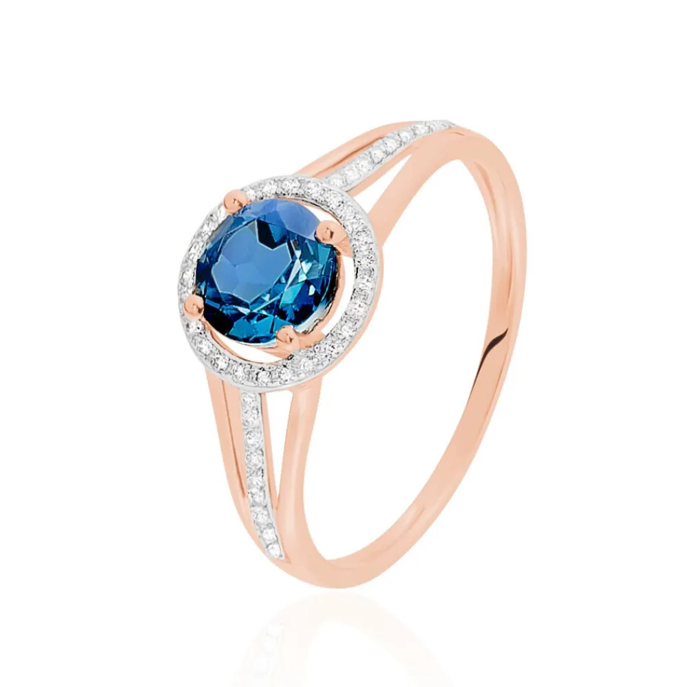 Marc Orian Bagues|Bagues Or Rose > Bague Maeva Or Rose Topaze Et Oxyde De Zirconium