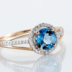 Marc Orian Bagues|Bagues Or Rose > Bague Maeva Or Rose Topaze Et Oxyde De Zirconium