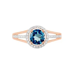 Marc Orian Bagues|Bagues Or Rose > Bague Maeva Or Rose Topaze Et Oxyde De Zirconium