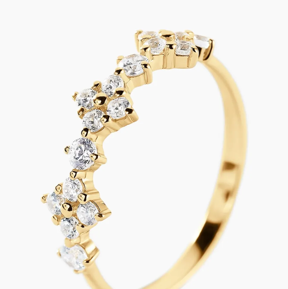 Bague Majestueuse Or Jaune Oxyde De Zirconium