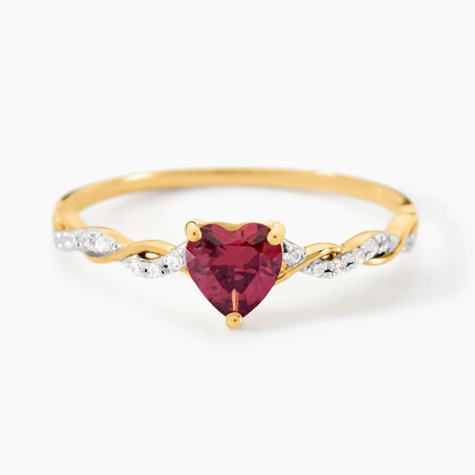 Bague Mathilde Or Jaune Rhodolite Oxyde De Zirconium