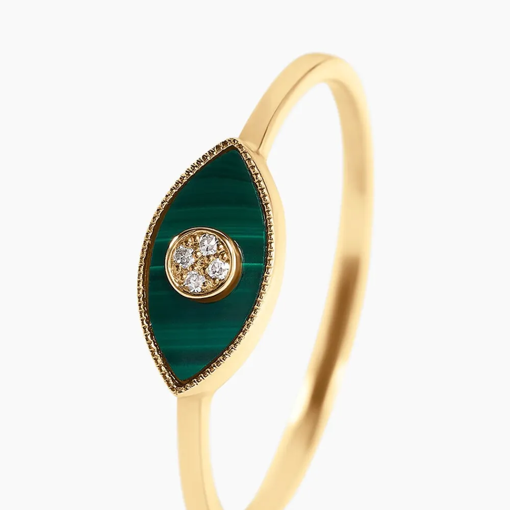Marc Orian Bagues De Promesse|Bagues > Bague Matiasma Or Jaune Malachite Diamant or jaune malachite vert