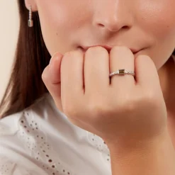 Marc Orian Bagues De Promesse|Bijoux Zirconium > Bague Mystic Shine Argent Blanc Oxyde De Zirconium argent blanc oxyde vert