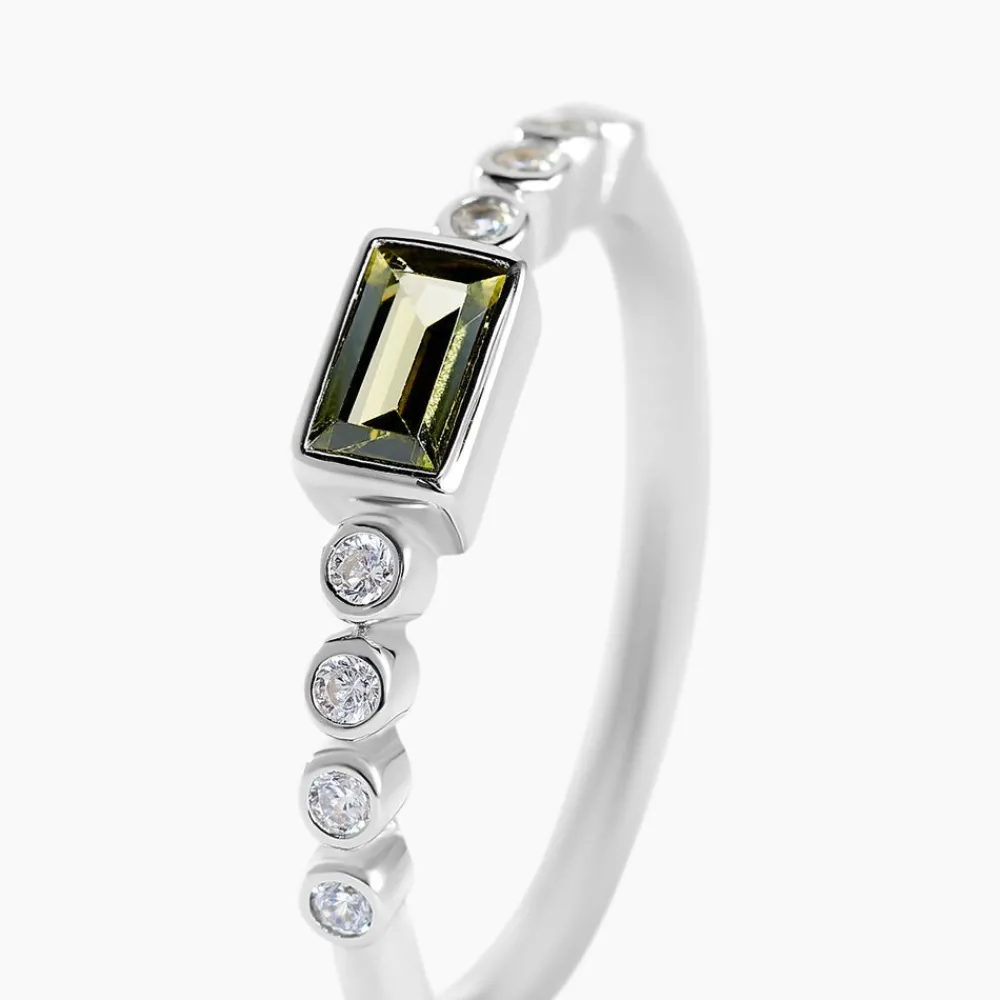 Marc Orian Bagues De Promesse|Bijoux Zirconium > Bague Mystic Shine Argent Blanc Oxyde De Zirconium argent blanc oxyde vert