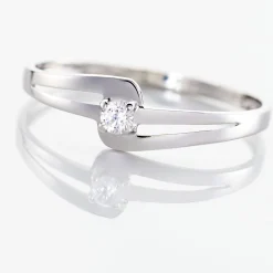 Marc Orian Bagues De Promesse|Bijoux Zirconium > Bague Nesryne Or Blanc Oxyde De Zirconium