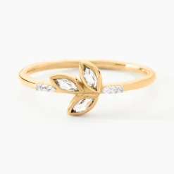 Bague Océan Or Jaune Topaze Oxyde De Zirconium