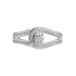 Marc Orian Bagues|Bagues Fiançailles > Bague Or Blanc Alease Diamants Synthétiques