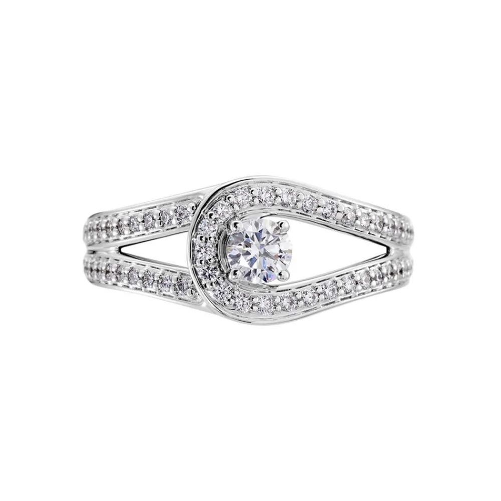 Marc Orian Bagues|Bagues Fiançailles > Bague Or Blanc Alease Diamants Synthétiques
