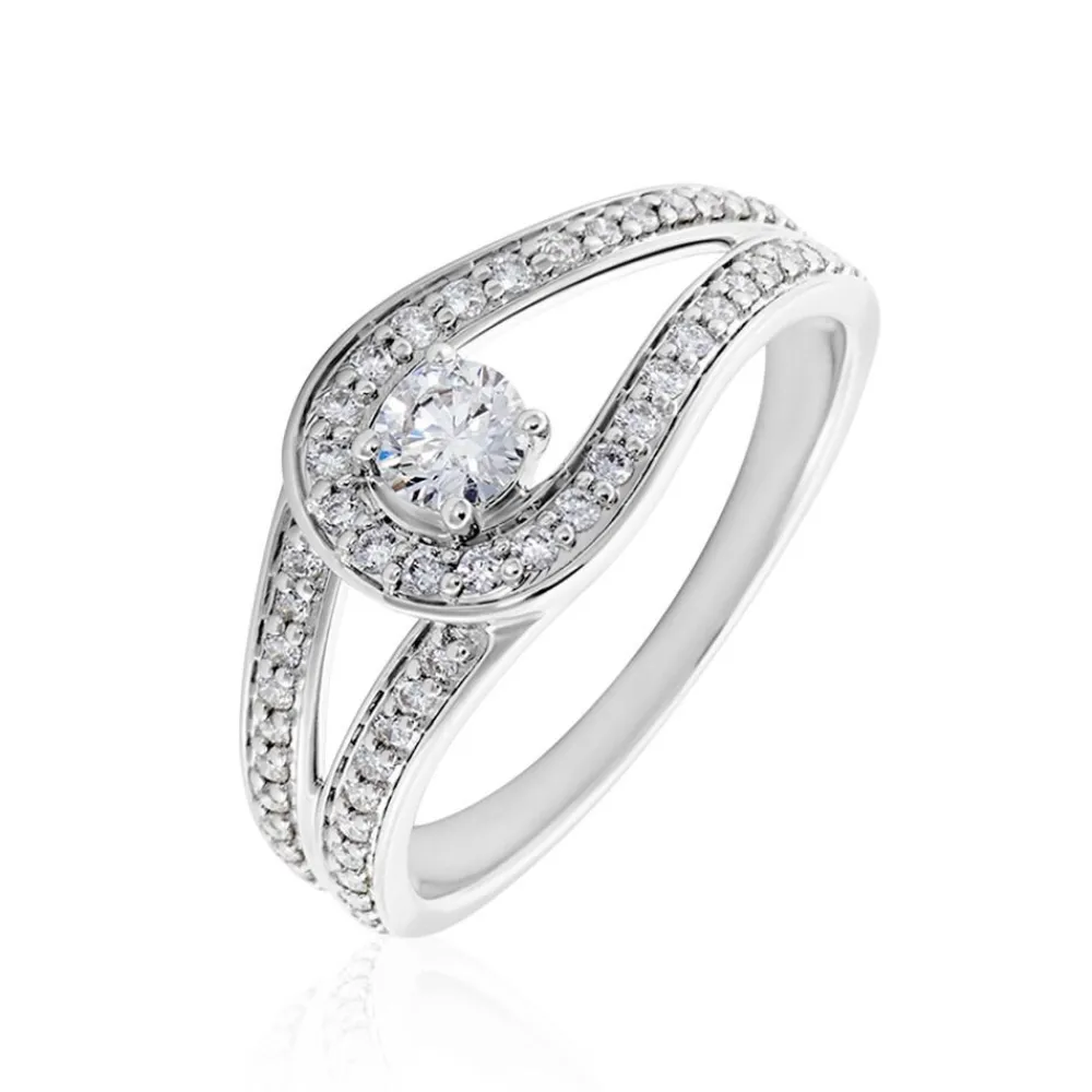 Marc Orian Bagues|Bagues Fiançailles > Bague Or Blanc Alease Diamants Synthétiques