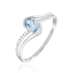 Marc Orian Anniversaire De Mariage|Bagues > Bague Or Blanc Anja Topaze or blanc topaze bleu