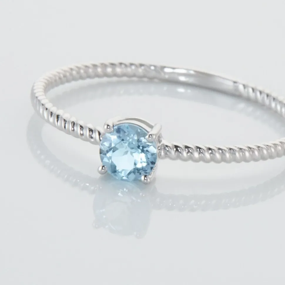 Bague Or Blanc Demi Topaze