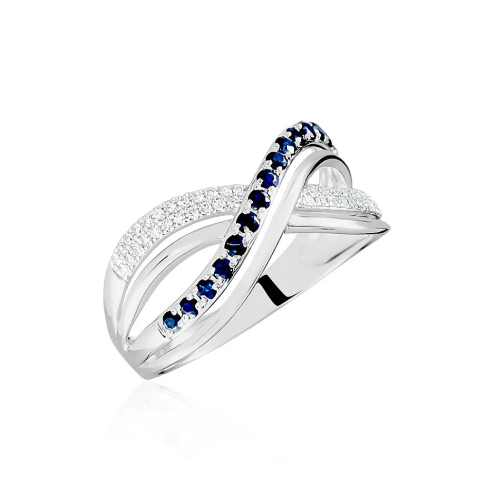 Marc Orian Anniversaire De Mariage|Bagues Saphir > Bague Or Blanc Maudy Saphirs Diamants