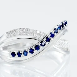 Marc Orian Anniversaire De Mariage|Bagues Saphir > Bague Or Blanc Maudy Saphirs Diamants
