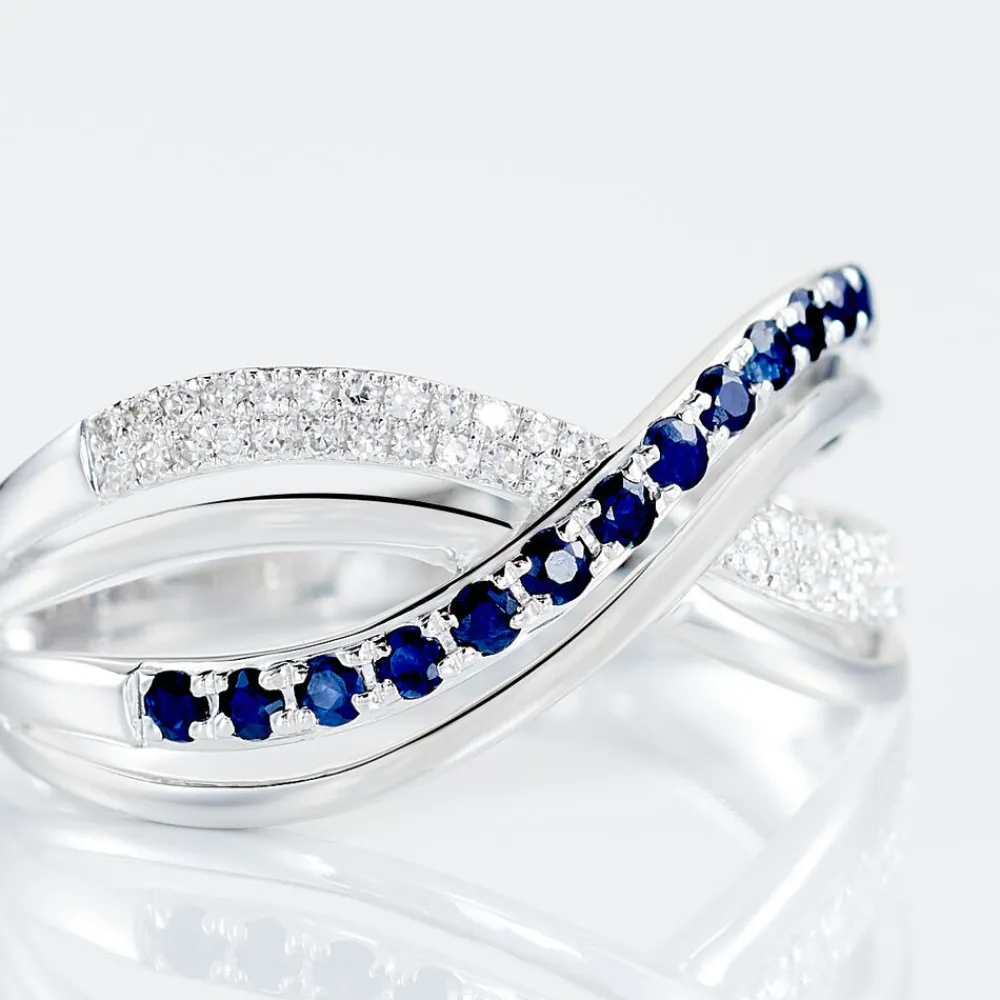 Marc Orian Anniversaire De Mariage|Bagues Saphir > Bague Or Blanc Maudy Saphirs Diamants