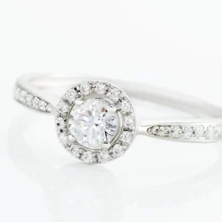 Bague Or Blanc Peony Oxyde De Zirconium