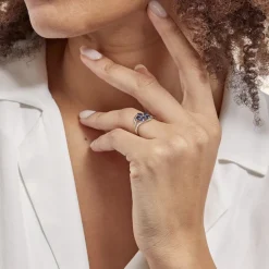 Marc Orian Anniversaire De Mariage|Bagues Saphir > Bague Orchidee Or Blanc Saphir Diamant