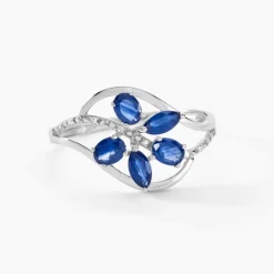 Marc Orian Anniversaire De Mariage|Bagues Saphir > Bague Orchidee Or Blanc Saphir Diamant