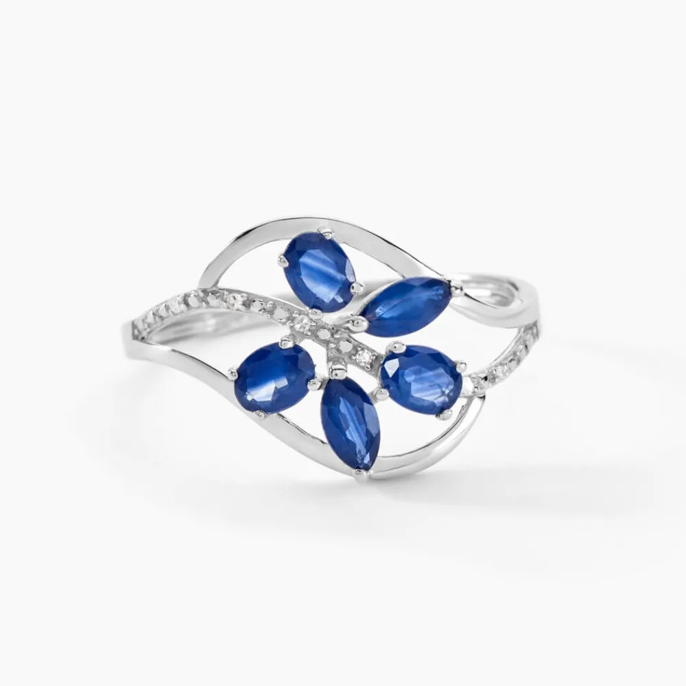 Marc Orian Anniversaire De Mariage|Bagues Saphir > Bague Orchidee Or Blanc Saphir Diamant