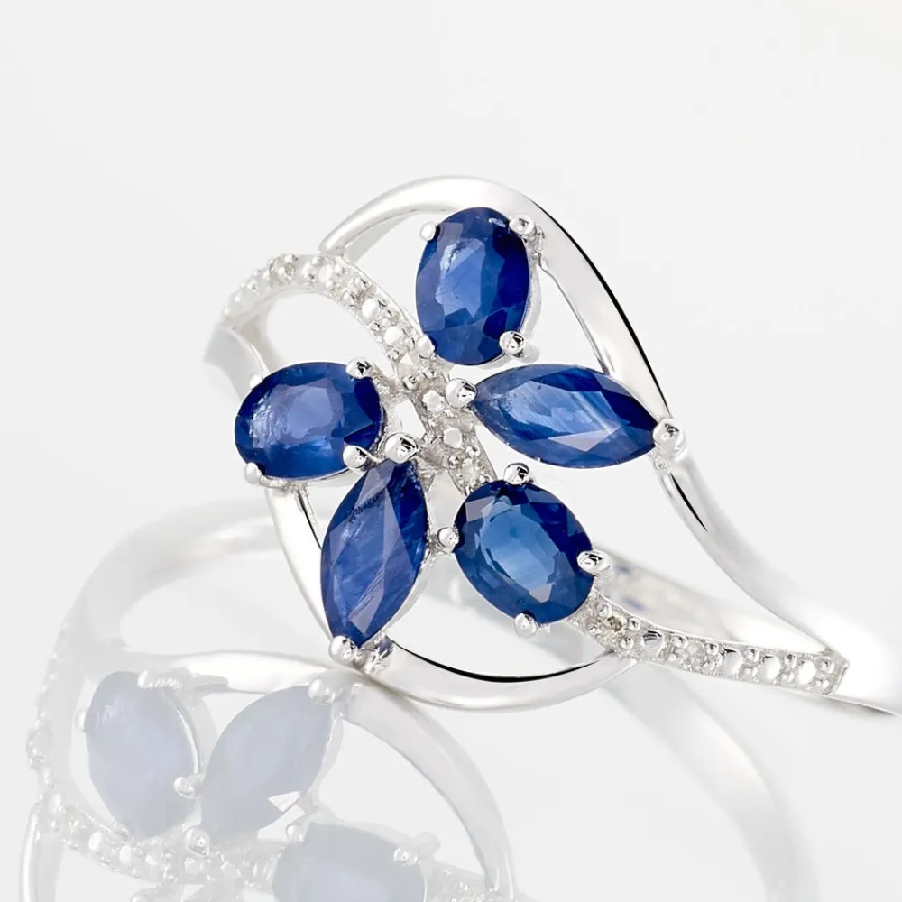 Marc Orian Anniversaire De Mariage|Bagues Saphir > Bague Orchidee Or Blanc Saphir Diamant