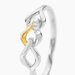 Bague Or Jaune Argent Blanc Oxyde De Zirconium