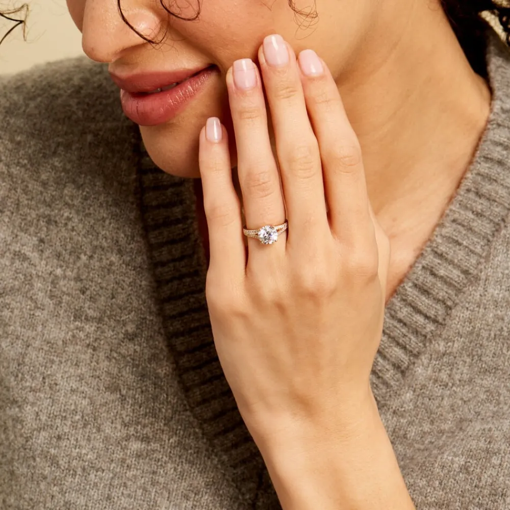 Marc Orian Bagues De Promesse|Bagues > Bague Or Jaune Carolina Oxyde De Zirconium