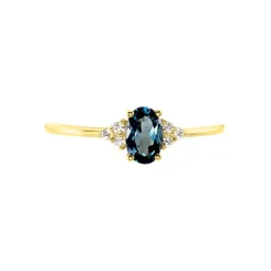 Bague Or Jaune Diapré Topaze Et Oxydes De Zirconium