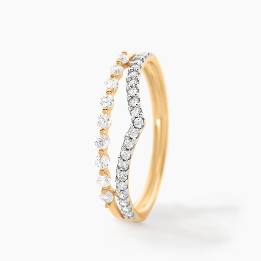 Marc Orian Bijoux Zirconium|Bagues > Bague Or Jaune Eclat D'etoile Oxyde De Zirconium