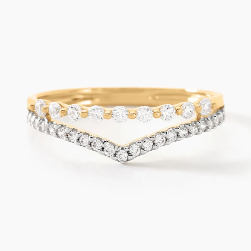 Marc Orian Bijoux Zirconium|Bagues > Bague Or Jaune Eclat D'etoile Oxyde De Zirconium