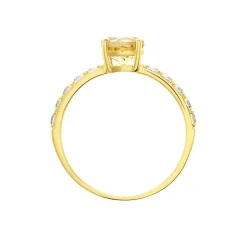 Bague Or Jaune Monroe Citrine Oxydes De Zirconium