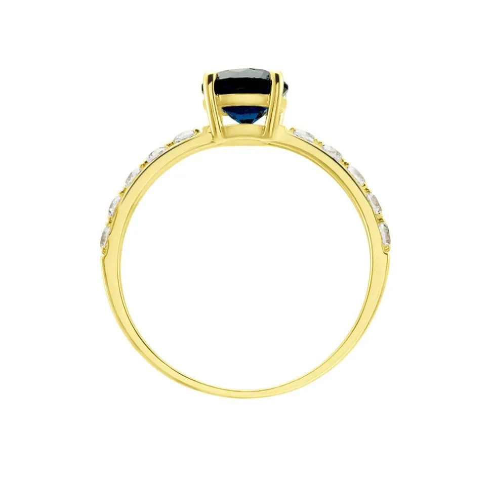 Bague Or Jaune Monroe Topaze Oxydes De Zirconium
